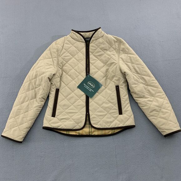 Le Chameau Jacket Womens Medium Beige Quilted Lined Zip Pockets Bastia BCV1425 - Picture 1 of 16